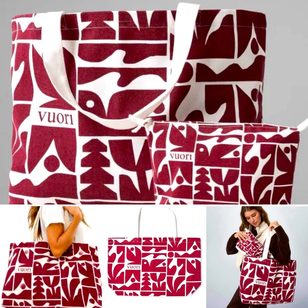 NWT Vuori Holiday 2025 Oversized Tote AND zipper Pouch 🎁❤️